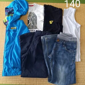 男の子 パンツ 子供服 ジーンズ 140 まとめ売り 半袖 Tシャツ 肌着