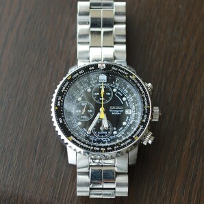 SEIKO 腕時計 逆輸入 SNA411P1 クオーツ 7T62-0EB0 稼働品 パイロットアラームクロノグラフの画像1