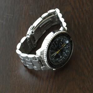SEIKO 腕時計 逆輸入 SNA411P1 クオーツ 7T62-0EB0 稼働品 パイロットアラームクロノグラフの画像6