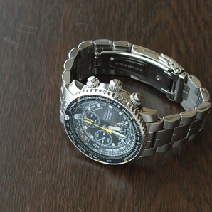 SEIKO 腕時計 逆輸入 SNA411P1 クオーツ 7T62-0EB0 稼働品 パイロットアラームクロノグラフの画像5