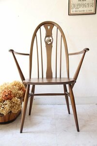 # витрина цена Y49500#a- call arm s one стул 69# Британия Ercol Vintage стул из дерева * старый дерево стул # Англия Vintage 