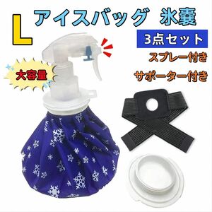 氷嚢 氷のう アイシング アイシングバッグ アイスバッグ スプレー サポーター 大口径 大容量 L 応急処置 水漏れ防止 冷温両用