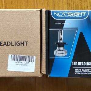 LEDヘッドライトバルブ2set(左右分で計4個)①NOVSIGHT H7ファンレス 50W8400LM 6500K ＋ ②NOVSIGHT H15ファン有 60W10000LM 6500Kの画像1