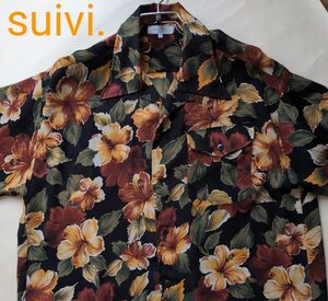 suivi.homme アロハシャツ 　半袖シャツ ヴィンテージ 　柄シャツ 　ハワイアン 夏　開襟