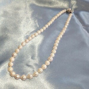 [新品大特価]アコヤ真珠　パール ネックレス　バロックパール　SILVER刻印