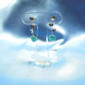 [ new goods unused goods ]K14WG turquoise Heart earrings turquoise 