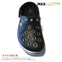 クロックス crocs パンク カスタム クロックバンド　黒 22cm-31cm 新品 crocband punk custom MAXCUSTOM ジビッツ 自作_画像4