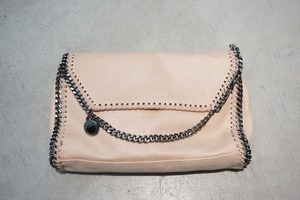 新品正規 STELLA McCARTNEY ステラマッカートニー FALABELLA ファラベラ チェーン ミニ クロス ボディ バッグ ショルダー ピンク銀516O▲