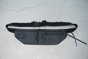  beautiful goods regular 18SS Rick Owens Rick Owens money belt body bag wallet belt bag Denim coating black genuine article 516O^