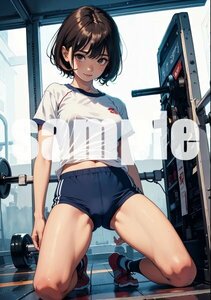 s502-10【高画質 一点物 ポスター】美女 美少女 同人 美乳 セクシー かわいい 美人 ブルマ グラビア A4サイズ アートポスター