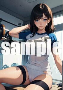 s420-5【高画質 一点物 ポスター】美女 美少女 同人 美乳 セクシー かわいい 美人 グラビア A4サイズ アートポスター ブルマ 体操服