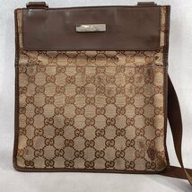 GUCCI グッチ GG柄 クロスボディ ショルダー バッグ 019 0348 GG キャンバス レザー スクエア ミニ ポシェット レディース 鞄_画像2