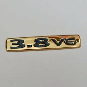 3.8v6　金色　１個　　　Pajero v73 v75 v77ロゴ付きの車のリアロゴステッカー,ランダー　モンテロアウトランダー　パジェロ