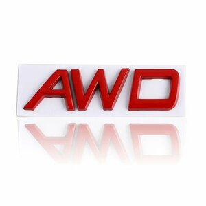 AWD　レッド　ロゴバッジステッカー,車の装飾,3D,wd t5 t6,v40 v60 v90 xc60 xc90 xc40 s60 s90 s80c30