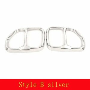 B silverステンレス鋼の車のサイレンサー,いパイプのテールカバー,装飾的なステッカー,外部部品,bmw x3,g01,x4,g02,2018-2020