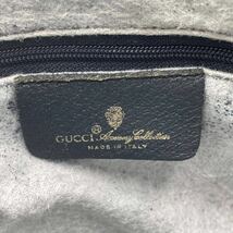 GUCCI オールドグッチ　シェリーライン　GG柄　ミニ　ショルダーバッグ　斜め掛け ネイビー　インターロッキング　ロゴ金具　レザー　PVC _画像7