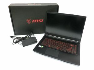 1000円スタート ゲーミングノートPC MSI GF63 Thin 10SC-043JP MS-16R5 i7-10750H/8GB/SSD256GB 通電確認・初期化済み SOO EE8034