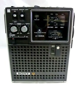 1000 jpy start radio receiver SONY Sony FM/AM 3BAND RECEIVER ICF-5500A pop up antenna Showa Retro electrification / operation not yet verification TSI DD①207