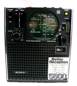 1000円スタート ラジオ受信機 SONY FM/AM 3BAND RECEIVER ICF-5600 スカイセンサー5600 ブラック 昭和レトロ 通電/動作未確認 TSI DD①205