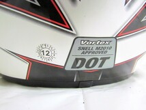 1000円スタート ヘルメット BELL ベル Vortex SNELL M2010 APPROVED DOT フルフェイス型 バイク用品 ブラック×ホワイト×レッド TSI E9019_画像6