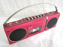1000円スタート ラジカセ AIWA アイワ CS-M1R マイクロカセットレコーダー ラジオ 赤 レッド オーディオ機器 レトロ 4 E9012_画像1