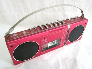 1000 jpy start radio-cassette AIWA Aiwa CS-M1R micro cassette recorder radio red red audio equipment retro 4 E9012