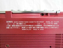 1000円スタート ラジカセ AIWA アイワ CS-M1R マイクロカセットレコーダー ラジオ 赤 レッド オーディオ機器 レトロ 4 E9012_画像4