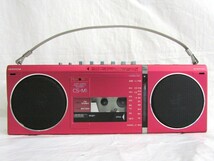 1000円スタート ラジカセ AIWA アイワ CS-M1R マイクロカセットレコーダー ラジオ 赤 レッド オーディオ機器 レトロ 4 E9012_画像2