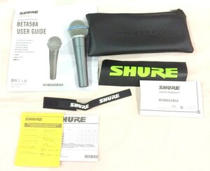 1000円スタート マイク SHURE WIRED MICROPHONE BETA58A シュア ケース付き ダイナミックマイク TSI DD3008