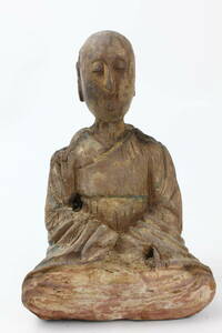 437　時代木彫　高僧像　菩薩像