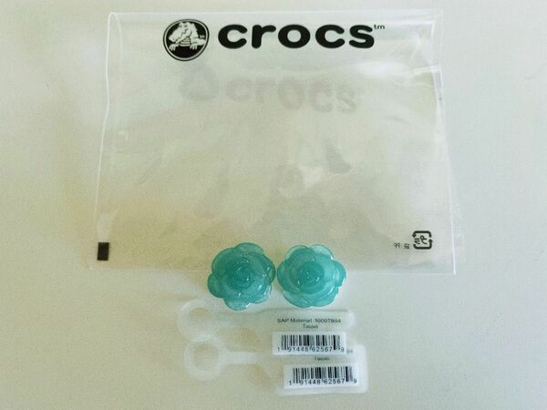 crocs クロックス　チャーム　フラワークリアブルー　2個セット　未使用品