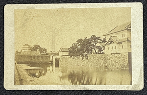 * Meiji период куриное яйцо бумага рука . версия старый фотография * Tokyo Edo замок Sakura рисовое поле .. замок ... поиск : открытка с видом 
