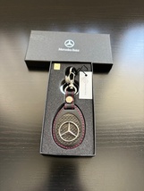 ★中古美品　非売品　ベンツコレクション★Mercedes Benz メルセデスベンツ　キーホルダー　キーリング　黒 　本革　レザー　ノベルティ_画像1