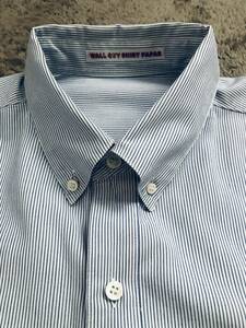 papas Papas button down shirt stripe blue X white size L cotton 100%