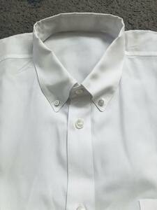 papas パパス　半袖　ボタンダウンシャツ　ホワイト　綿１００％　サイズL