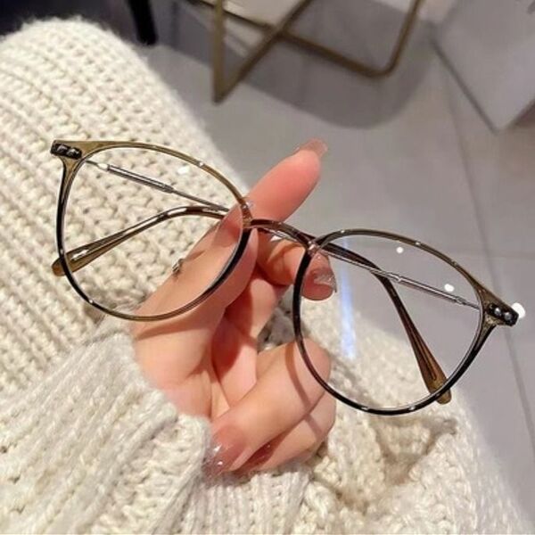 【在庫僅か】　お洒落眼鏡　伊達メガネ　ウェリントン眼鏡　ブルーライトカット　韓国