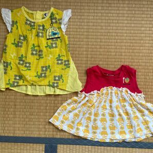 プチジャム　トップス　フリル付きチュニック　まとめ売り　95 女の子トップス　キッズトップス 半袖Tシャツ 重ね着風