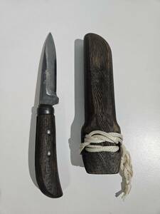 佐治武士 佐治作 和式ナイフ 全長23cm 刃長12cm 122g 狩猟刀 猪切り 木鞘付き 伝統工芸士