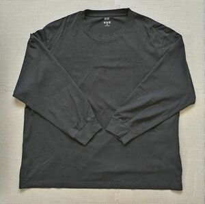 ユニクロ　エアリズムコットンUVカットクルーネックT(長袖) 4XL ブラック