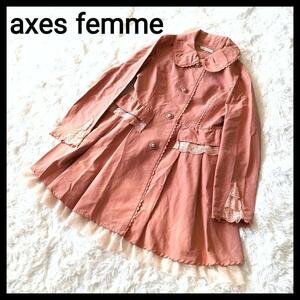  axes femme outer coat pink series Lchu-ru race frill 