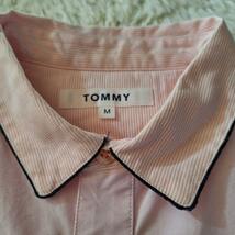 TOMMY トミー ノースリーブ シャツ M ピンク オックスフォード_画像7