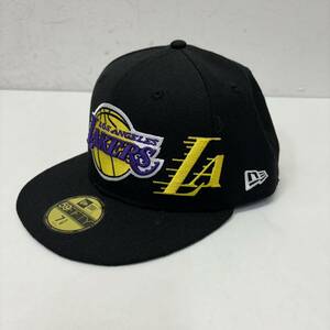 NEW ERA 59FIFTY Los Angeles Lakers Cap Black size 7 5/8 ニューエラ ロサンゼルス レイカーズ NBA バスケットボール キャップ 帽子