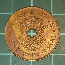 【1円スタート】オーストラリア信託統治領ニューギニア　1ペニー銅貨　1936年　パプアニューギニア_画像1