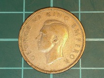 【1円スタート】ニュージーランド　1シリング銀貨　1942年　ジョージ6世_画像2
