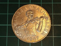 【一円スタート】オーストリア　青きドナウワルツ100周年　記念　50シリング銀貨　1967年　ヨハン・シュトラウス1世_画像1