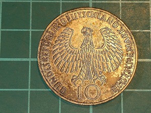 【一円スタート】ドイツ　ドイツ連邦共和国　ミュンヘンオリンピック記念　10マルク銀貨　1972年 
