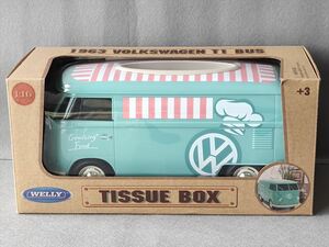 #( unused ) WELLY Volkswagen bus tissue box ( mint green ) small articles / remote control / smartphone inserting 