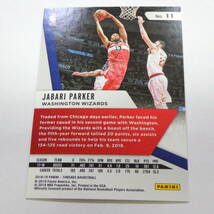 NBA カード JABARI PARKER WASHINGTON WIZARDS THREADS NO.34 2018-19 PANINI ジャバリ・パーカー_画像2