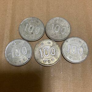 稲100円　銀貨　昭和40年　5枚　　　