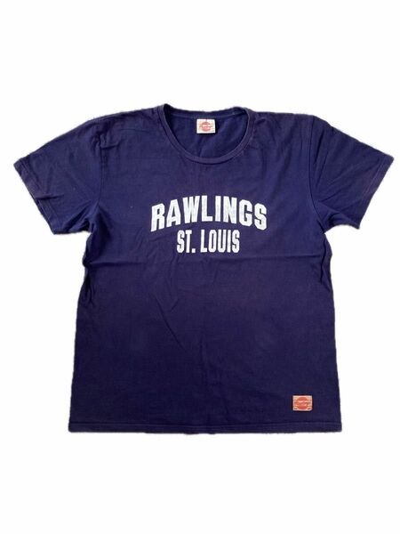 Tシャツ 半袖 ネイビー　ローリングス　Rawlings コットンTシャツ